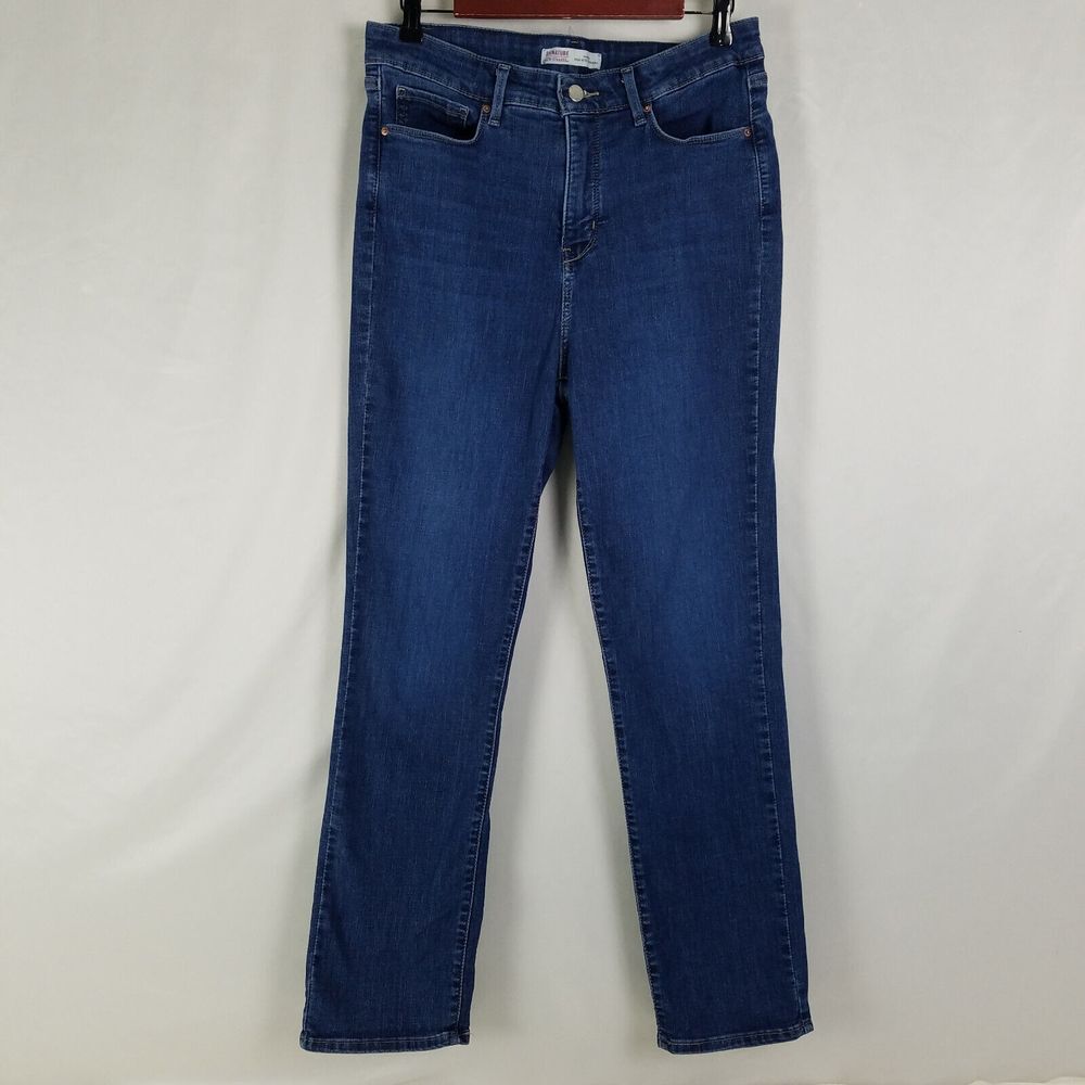 Levis Jeans Womens 12 Blue Rise High Shaping Straight Leg Dark Wash Denim